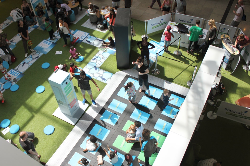 interactive floor footsteps converting electricity